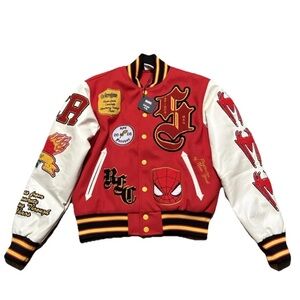 Men’s civil regime x spider-man collab heavyweight varsity jacket